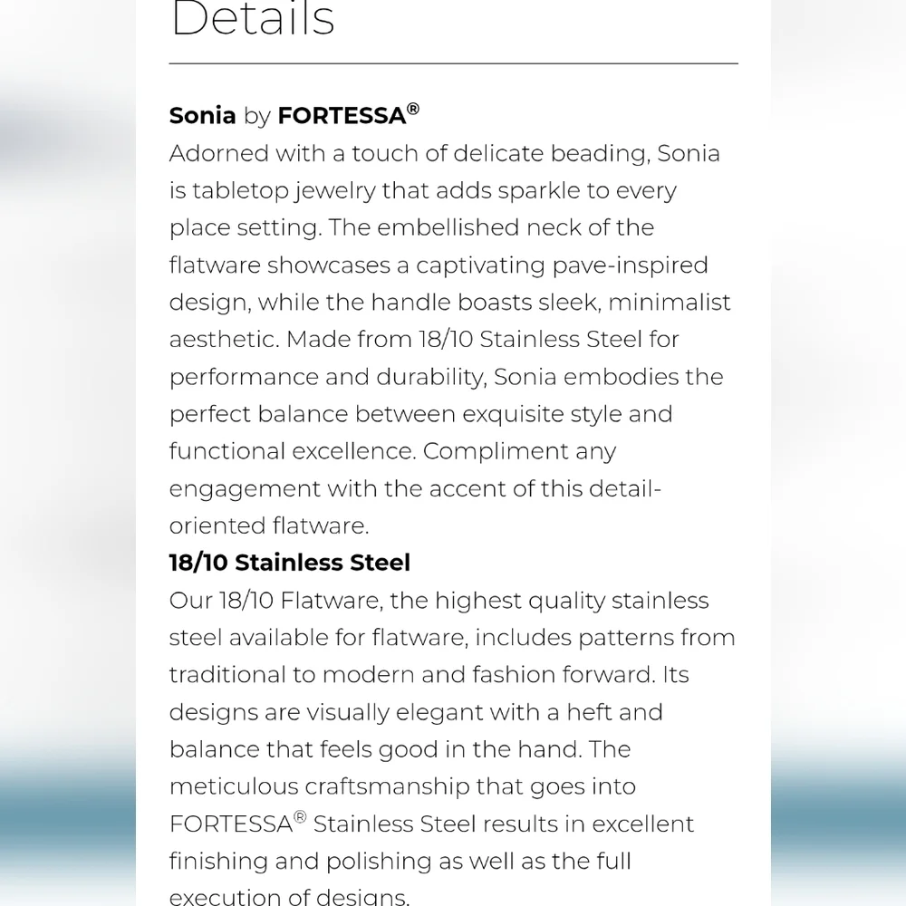 SONIA 5 Pc. Place Setting By Fortessa, Boxed, Retail Price $42.00US
